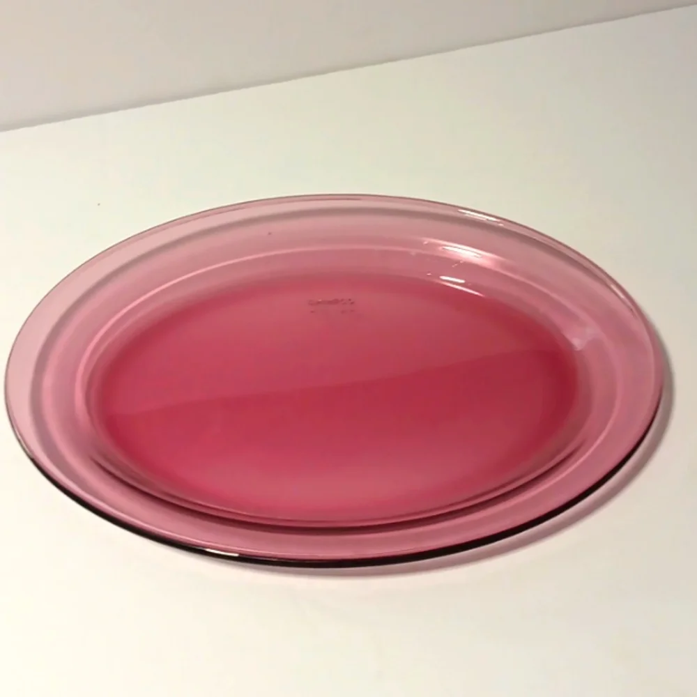 Vision Corningware Cranberry Oval Serving Platter 14 Inches By 10 Inches